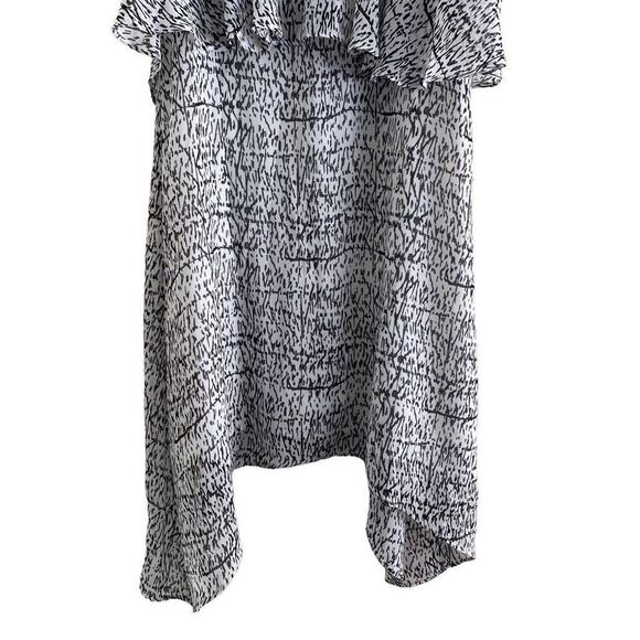 BCBGeneration Small Black White Sundress High Low Handkerchief Spaghetti Strap - Picture 4 of 10